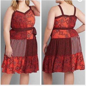 Lane Bryant Red Patchwork Print tank dress (83)